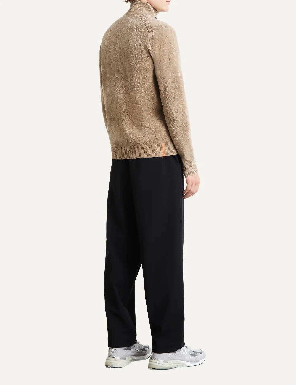 RRD men's beige chenille full zip cardigan back
