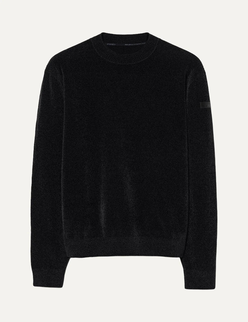 RRD men's black chenille crew neck sweater