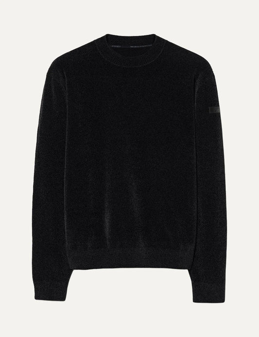 RRD men's black chenille crew neck sweater