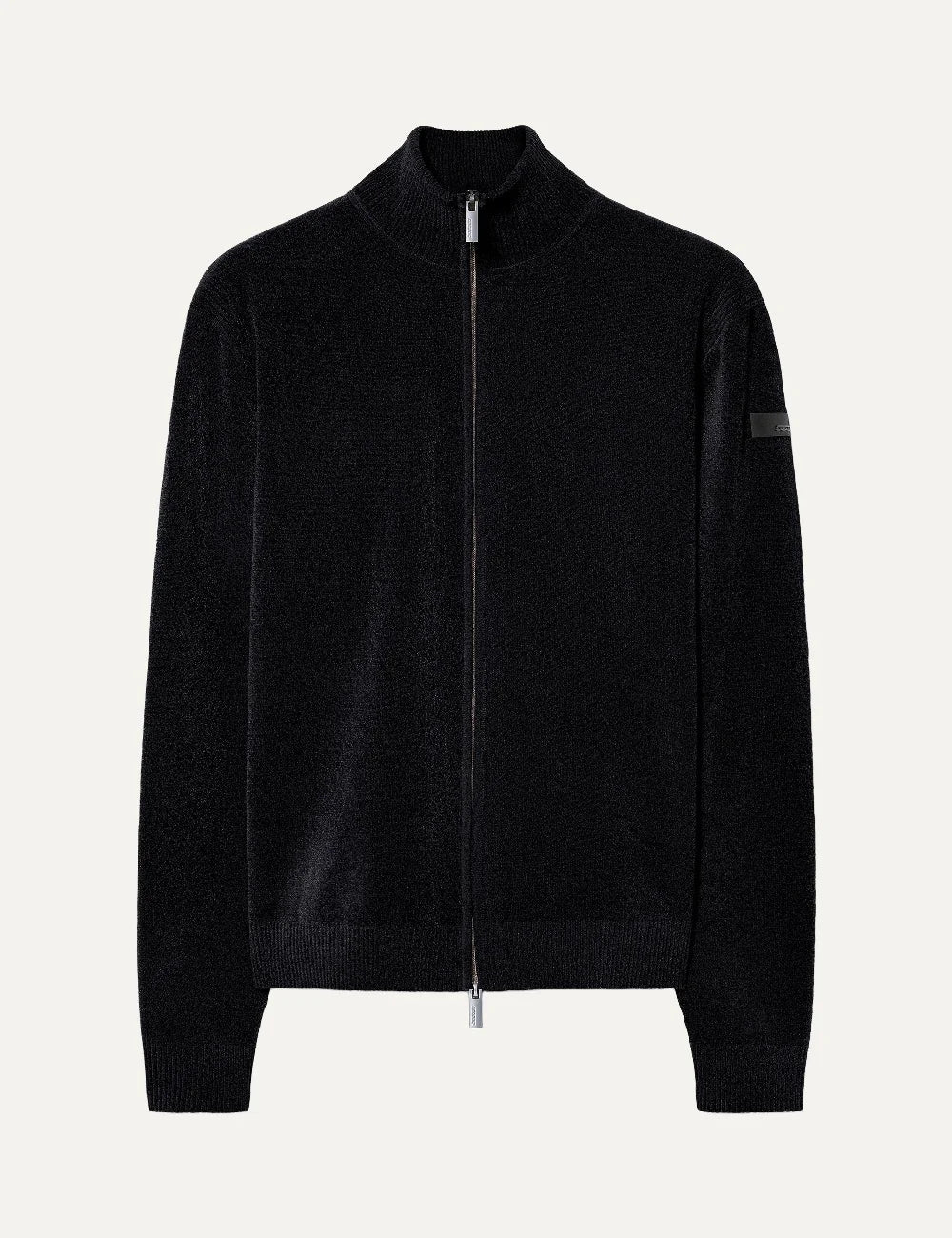 RRD men's black chenille full zip cardigan
