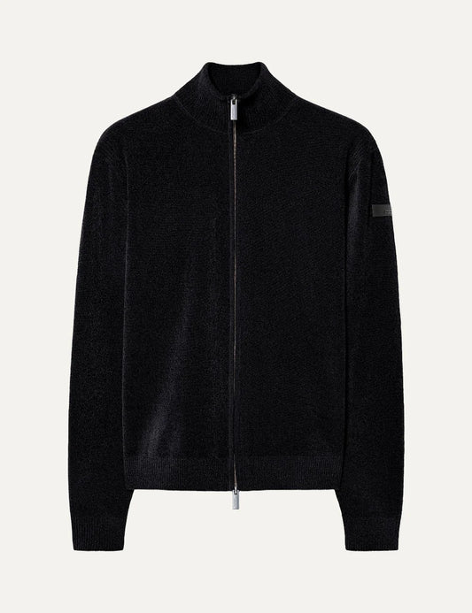 RRD men's black chenille full zip cardigan