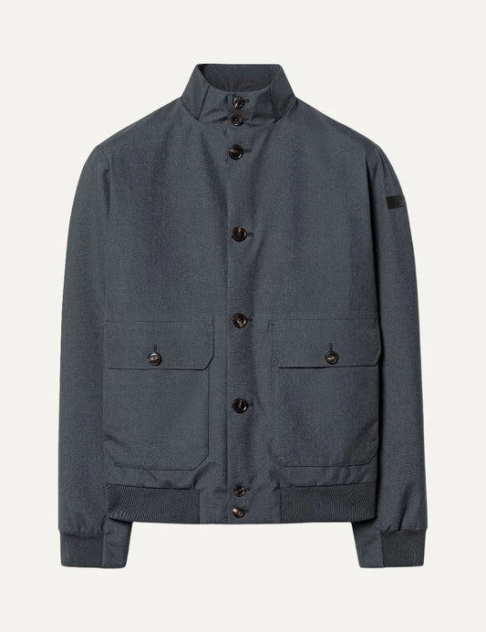 RRD men's charcoal technical canvas padded jacket with high collar