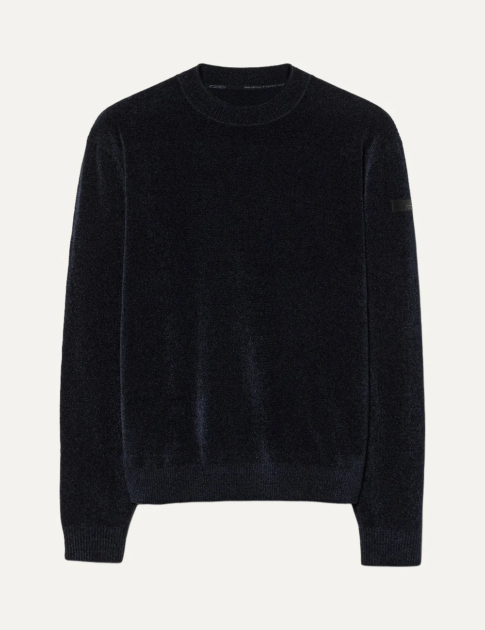 RRD men's dark blue chenille crew neck sweater