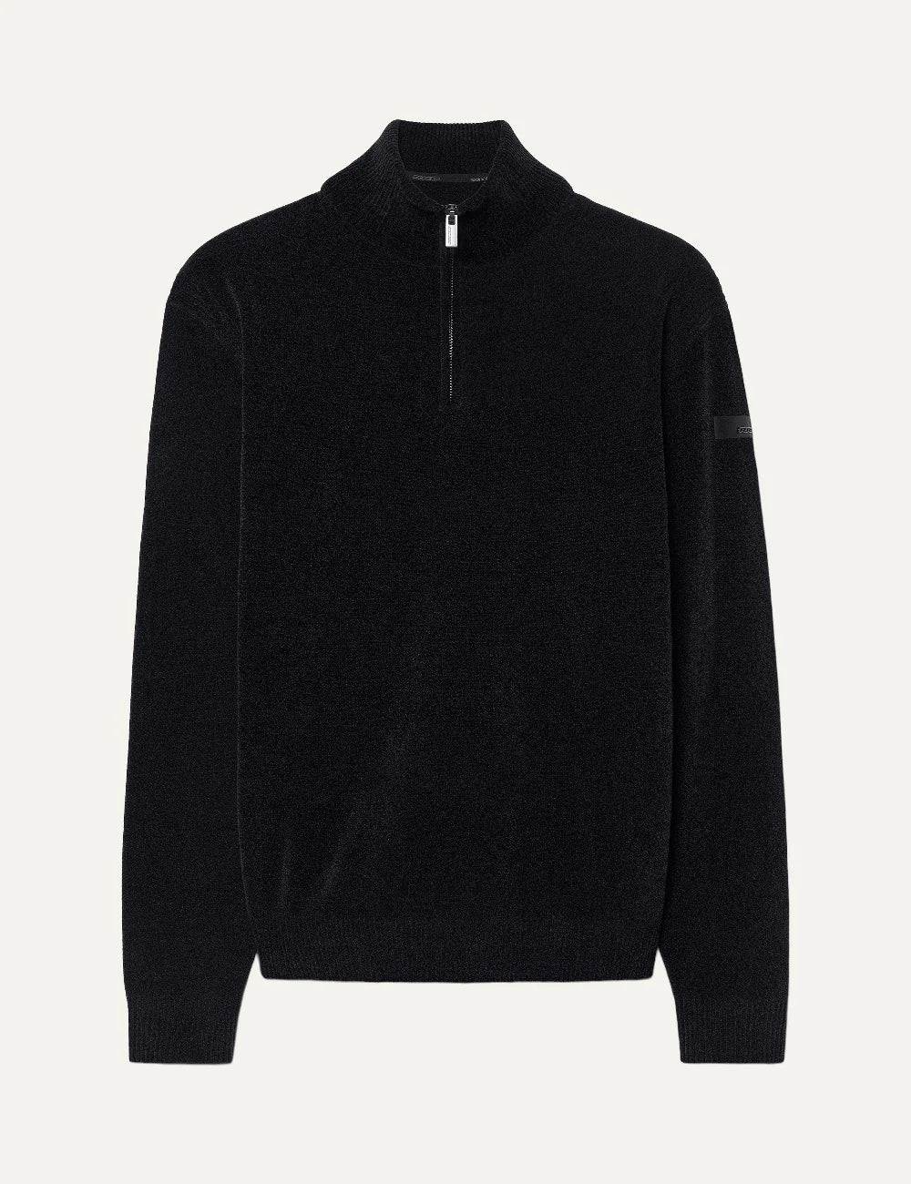 RRD men's dark blue chenille half zip sweater