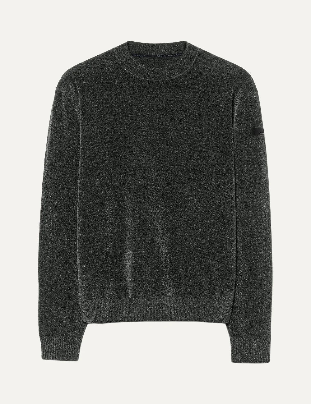RRD men's dark grey chenille crew neck sweater