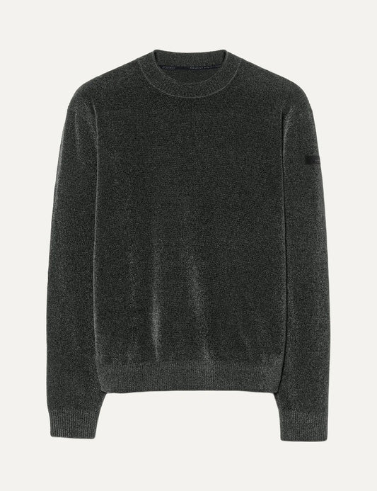 RRD men's dark grey chenille crew neck sweater