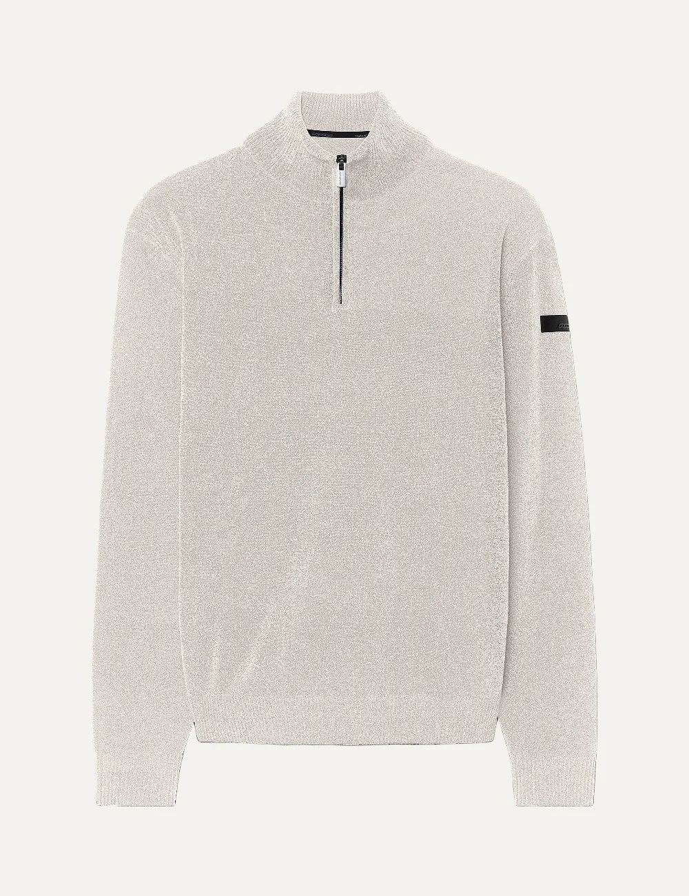 RRD men's ecru chenille half zip sweater