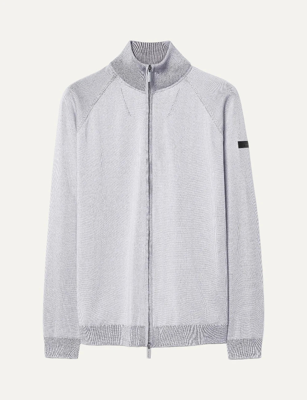 RRD men's light grey technical cotton knit full zip cardigan
