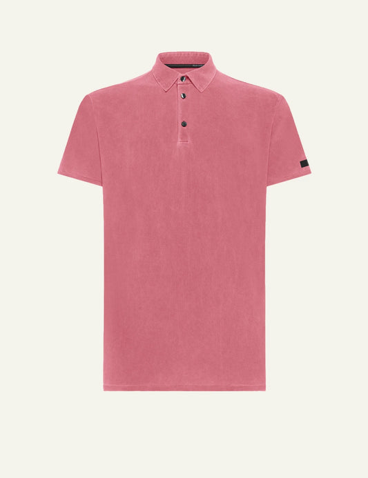rrd polo shirt pink pique short sleeve front view
