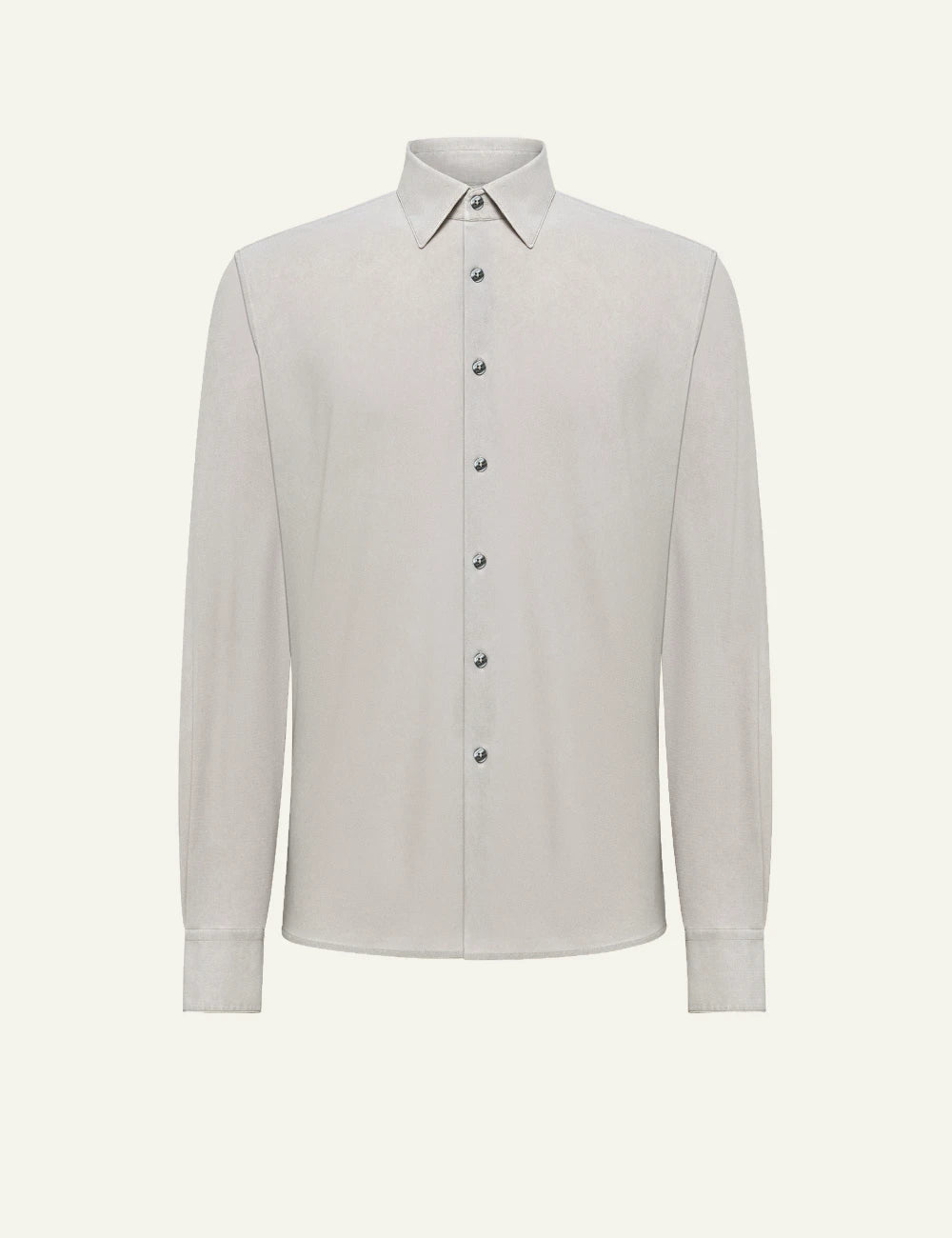 rrd techno pique shirt beige long sleeve regular fit front view