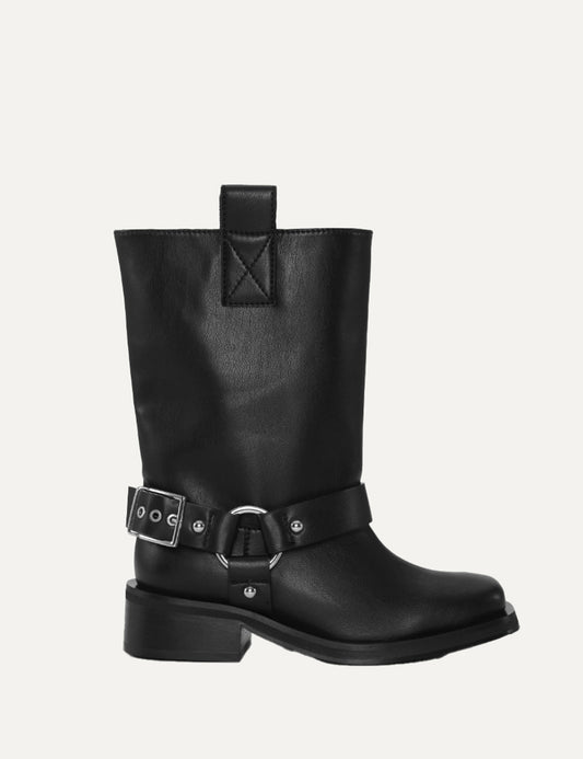 GANNI BIKER TUBULAR MID SHAFT BOOT