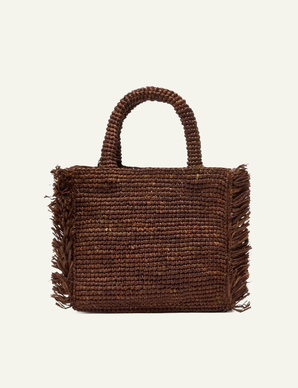 MC2 Saint Barth mini raffia tsanta brown me logo kai tassel back view