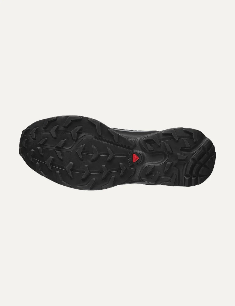Salomon unisex XT-6 Gore-Tex black sneakers with silver details sole view