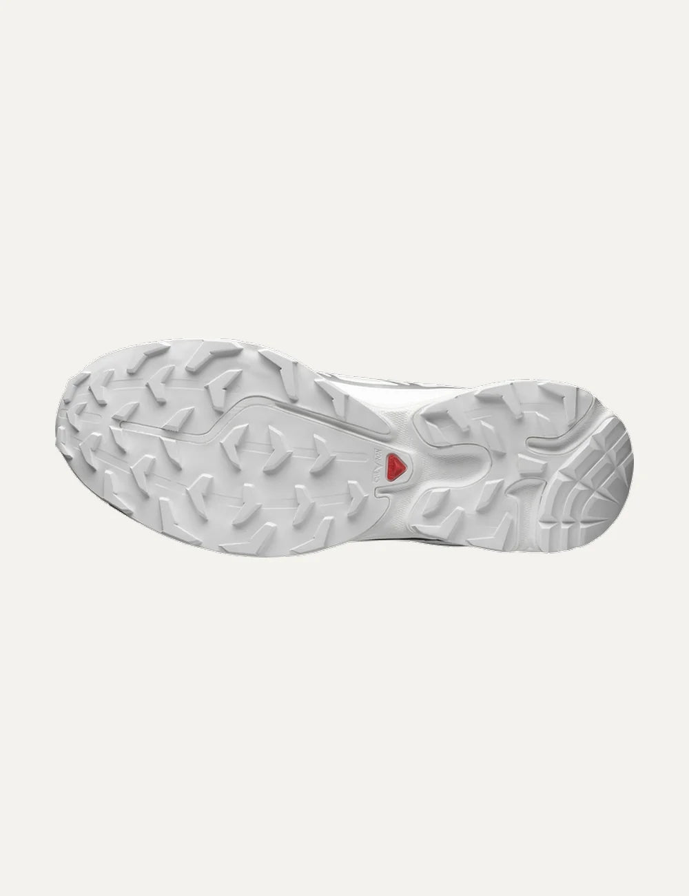 Salomon unisex XT-6 Gore-Tex white sneakers with silver details sole view