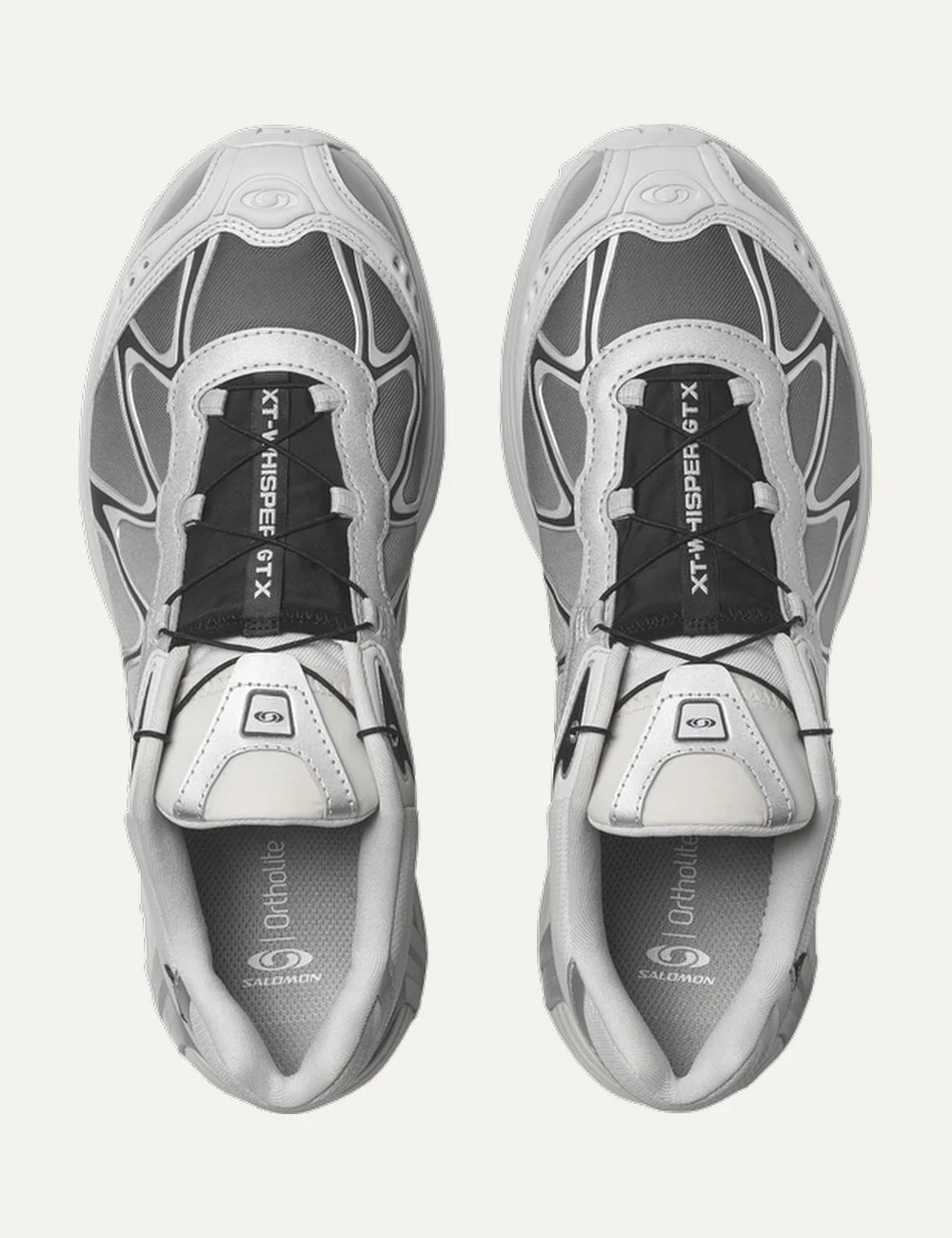  Salomon unisex XT-Whisper Gore-Tex grey and white sneakers with black details  top view