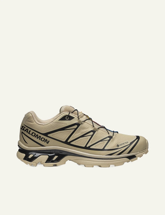 Salomon XT-6 GTX sneakers beige black trail side