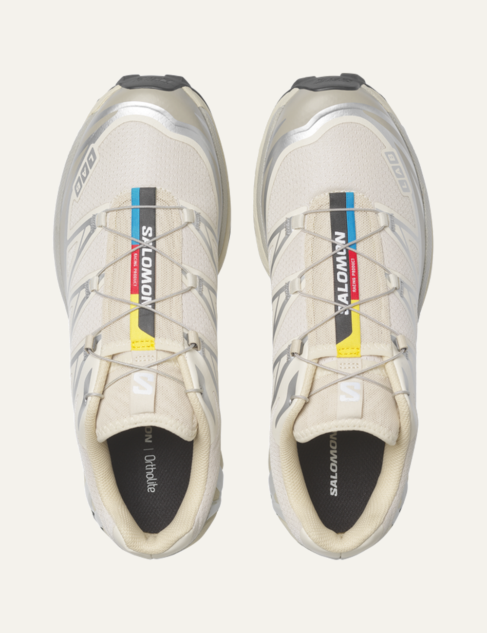 Salomon XT-6 off white sportstyle sneaker top view
