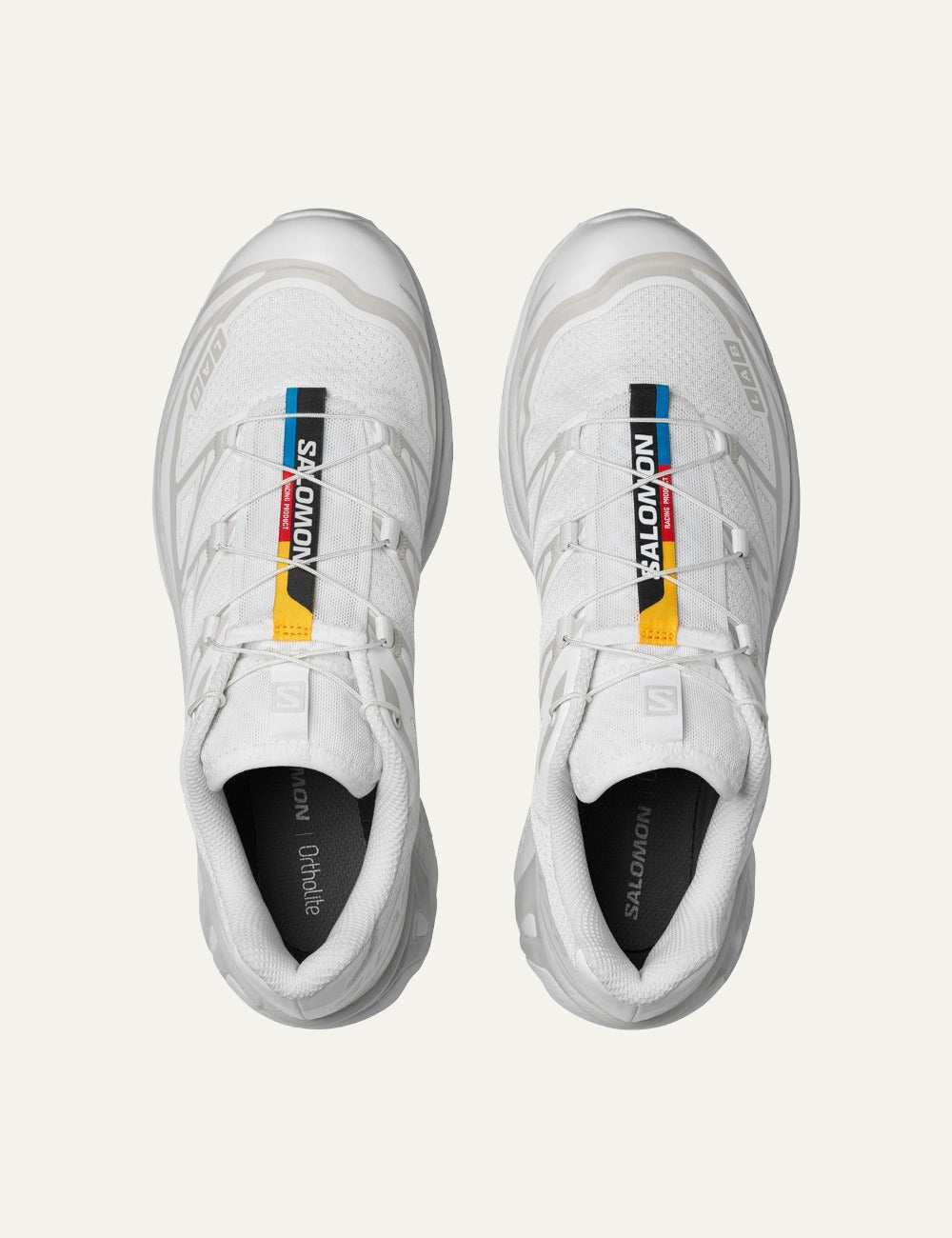 salomon xt-6 sneakers white trail running top view