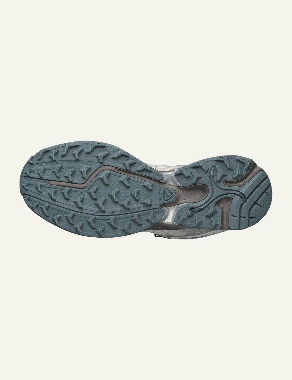 salomon xt-whisper sneakers silver blue trail running sole view