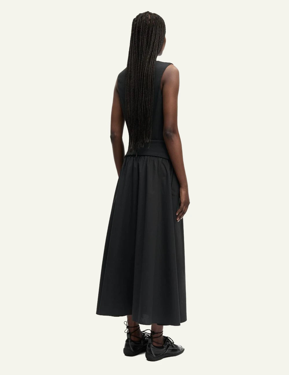 Samsoe Samsoe top black sleeveless slim fit crew neck back view