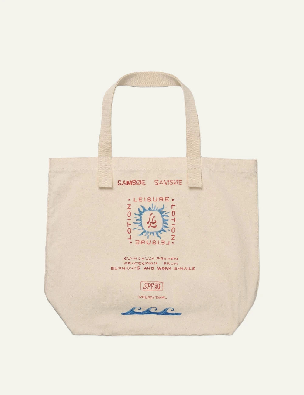 Samsoe Samsoe tote bag neutral canvas leisure print front logo