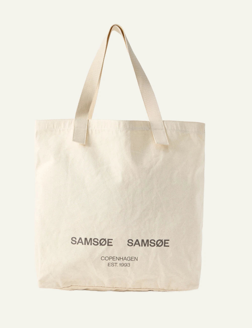 Samsoe Samsoe tote bag undyed canvas CPH logo front
