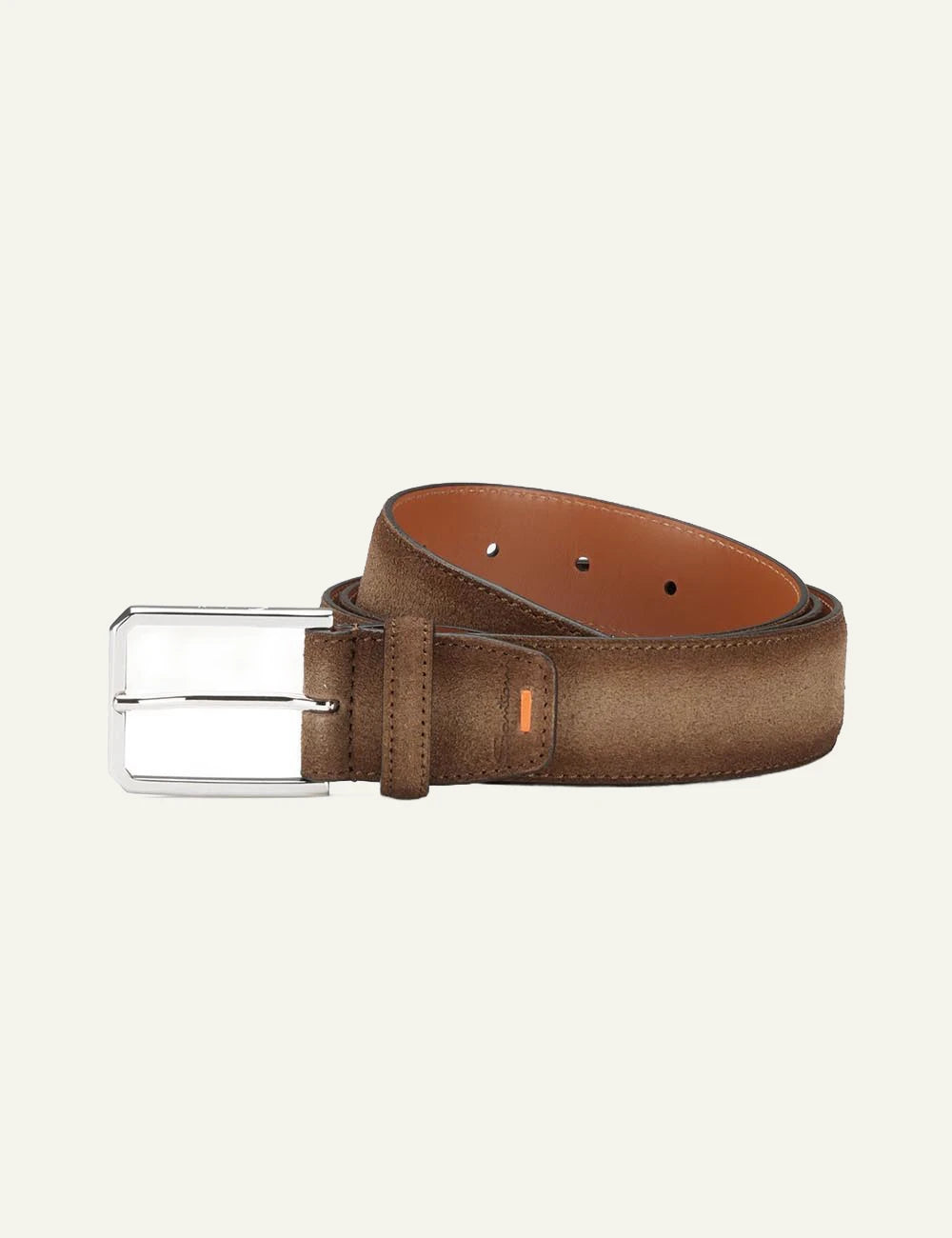 Santoni Velatura leather belt brown side view