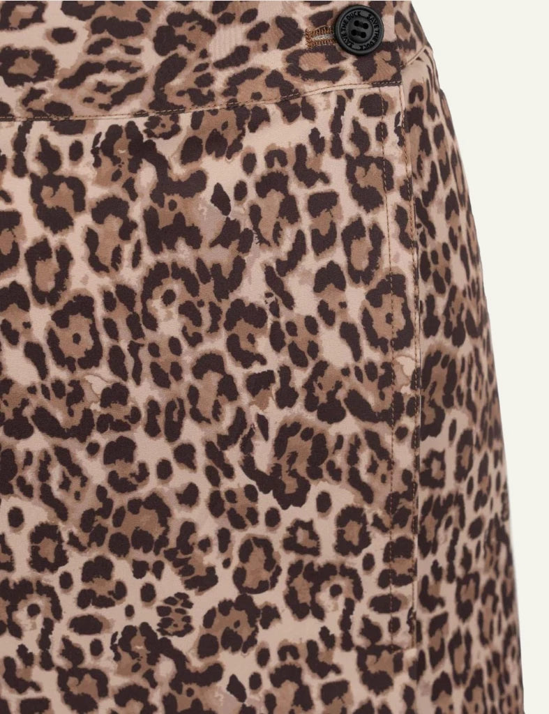 Save The Duck skirt leopard print midi wrap style detail view