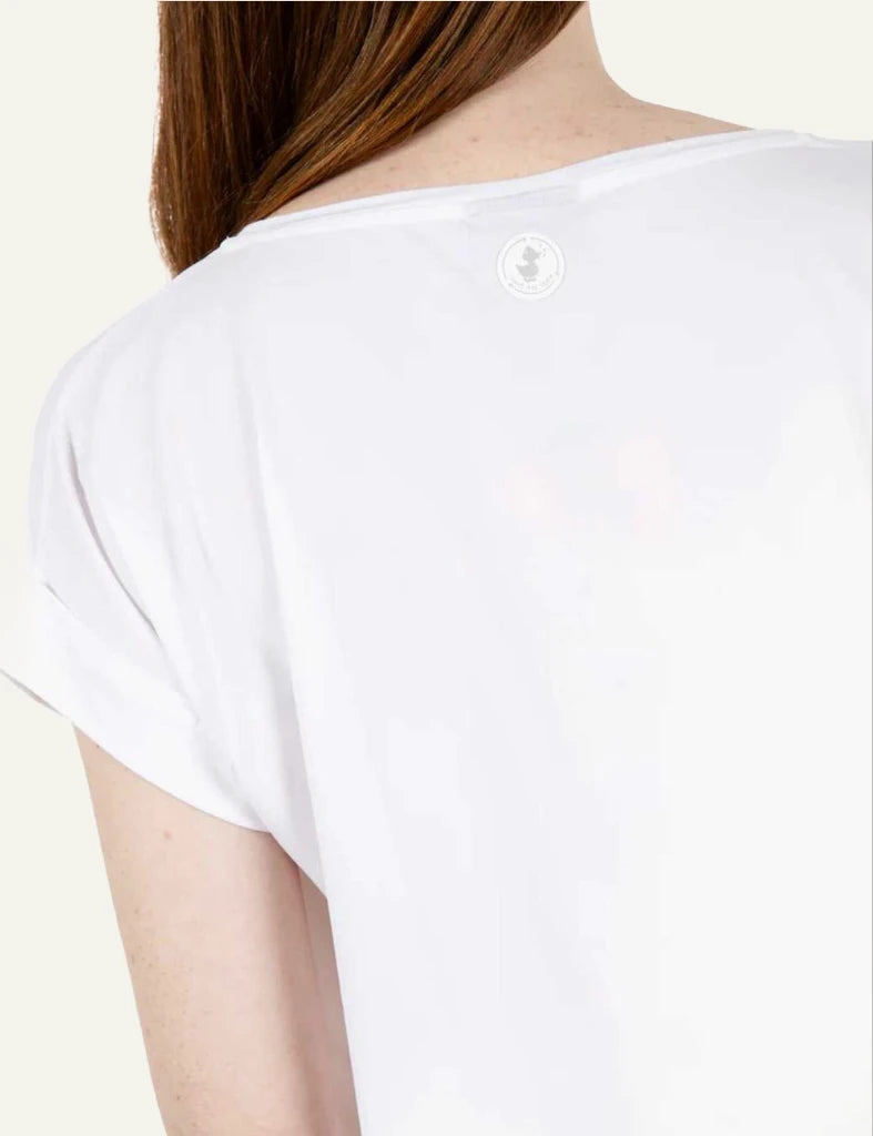 Save The Duck t-shirt white short sleeve crewneck relaxed fit close view