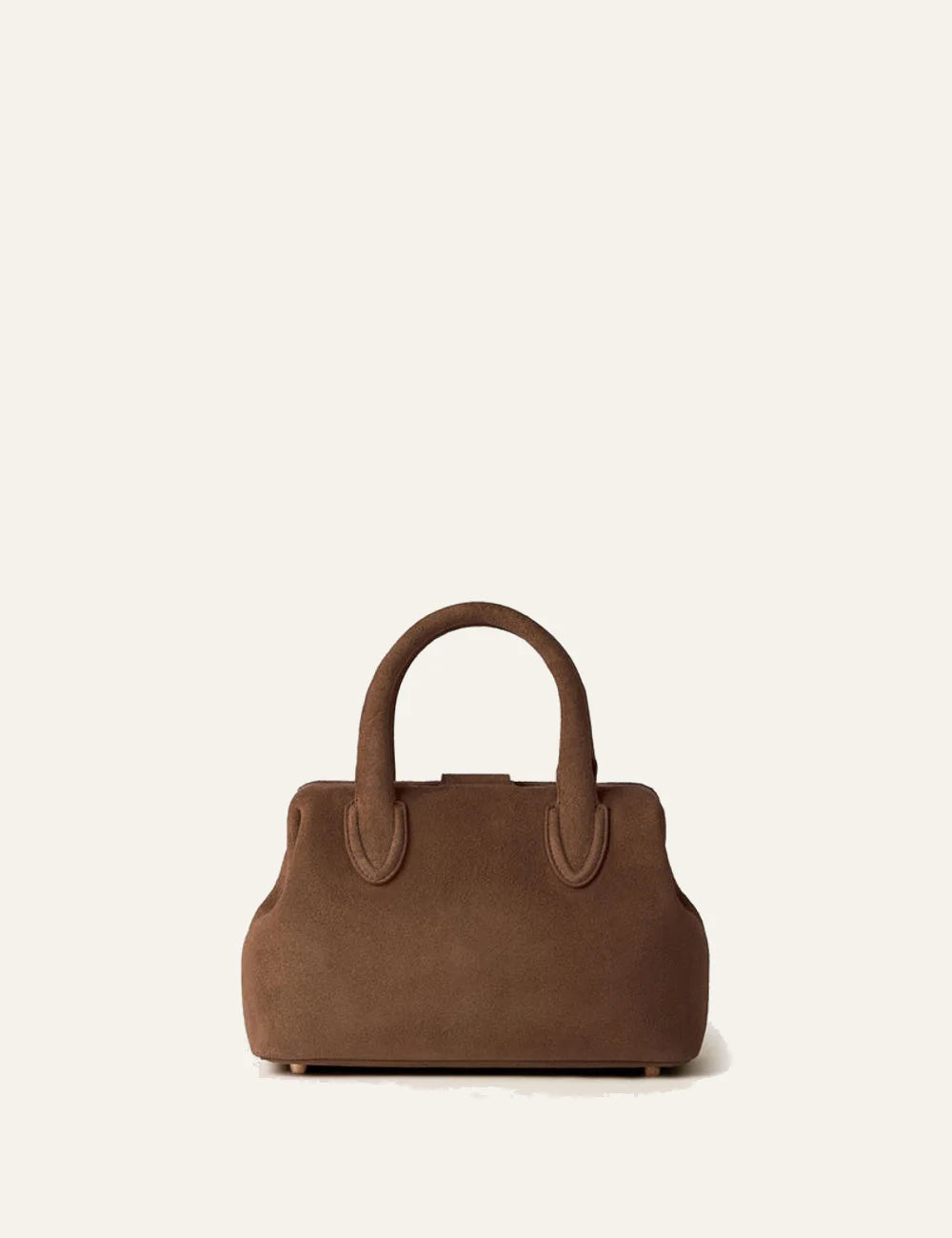 Schell Doctor brown suede leather bag back view minimal design