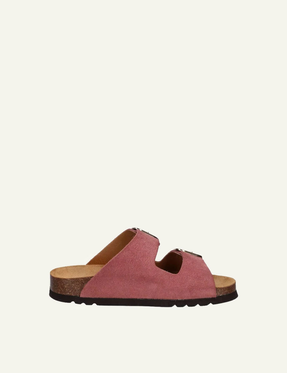 Scholl Noelle suede double strap sandals brick red side view