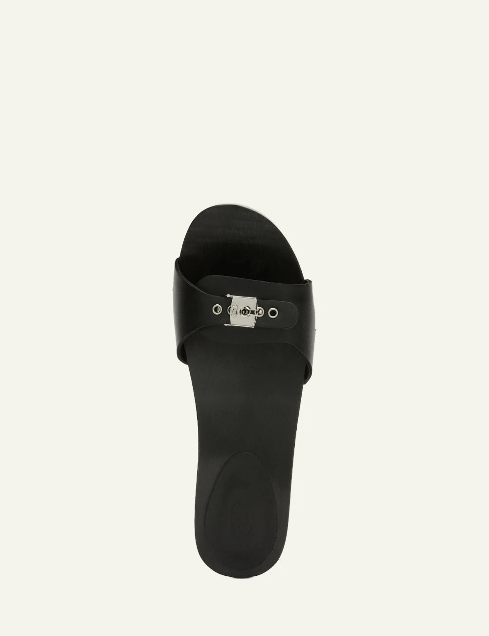 Scholl Pescura Claire black leather mule  top view