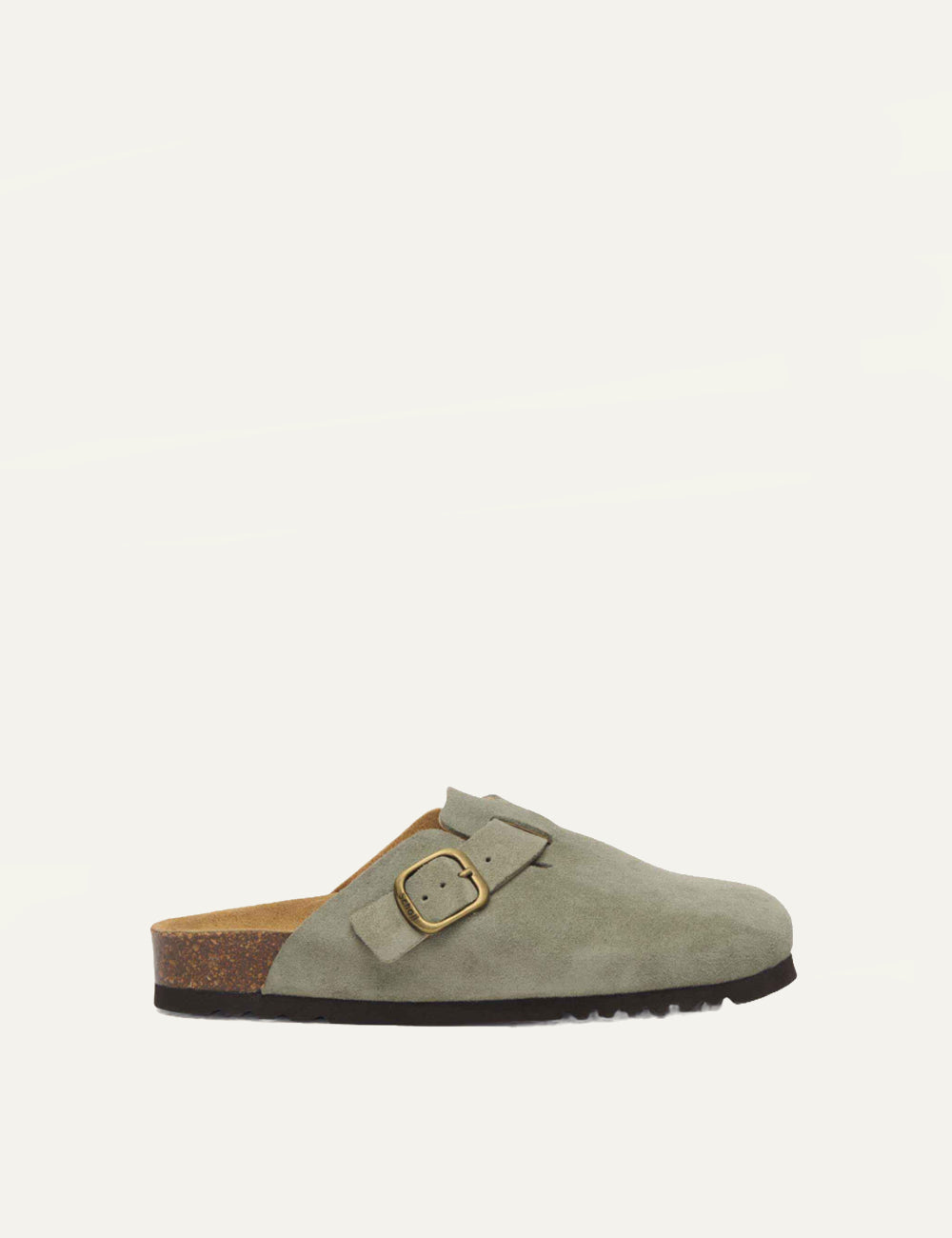 Scholl suede mule sage side view