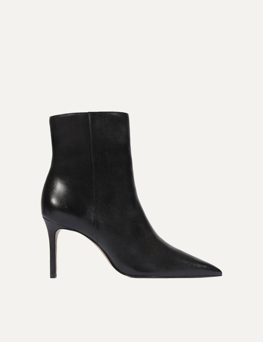 Schutz Women’s Black Leather Pointed-Toe Ankle Boots side view