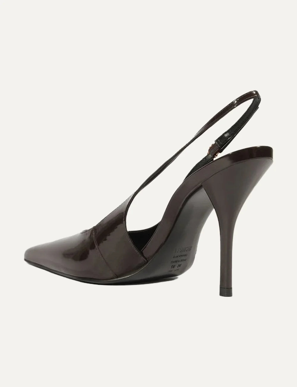 Schutz Women’s Dark Brown Leather Slingback Pumps back angle
