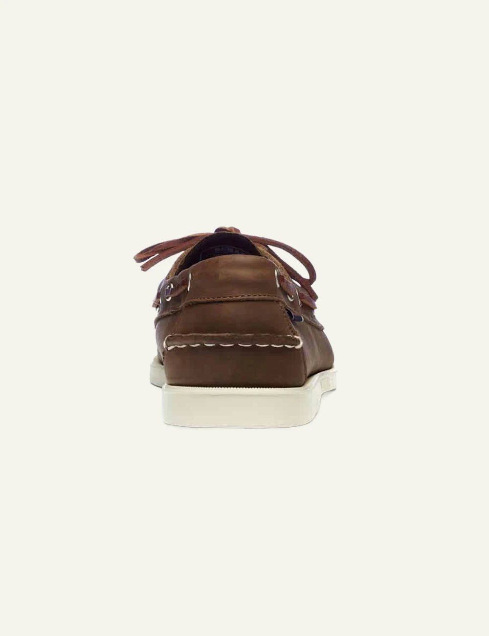 Sebago docksides leather dark brown boat shoes back view
