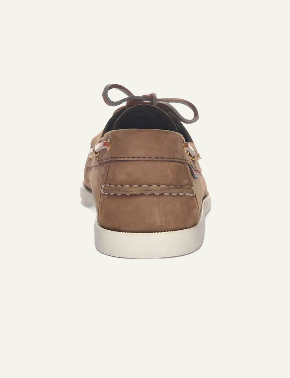Sebago docksides nubuck brown boat shoes back view