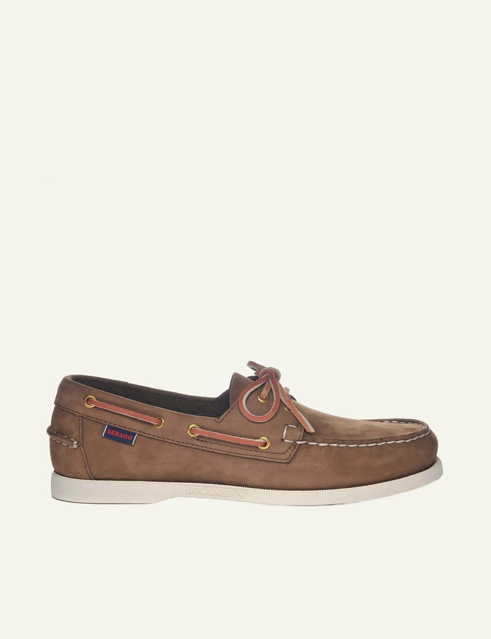 Sebago docksides nubuck brown boat shoes side view