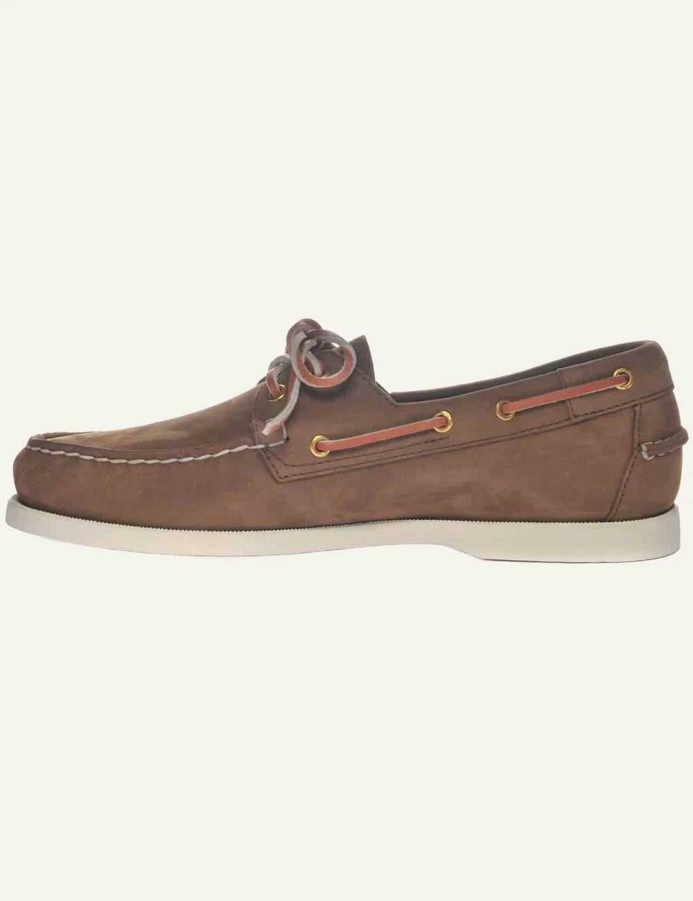 Sebago docksides nubuck brown boat shoes profile view