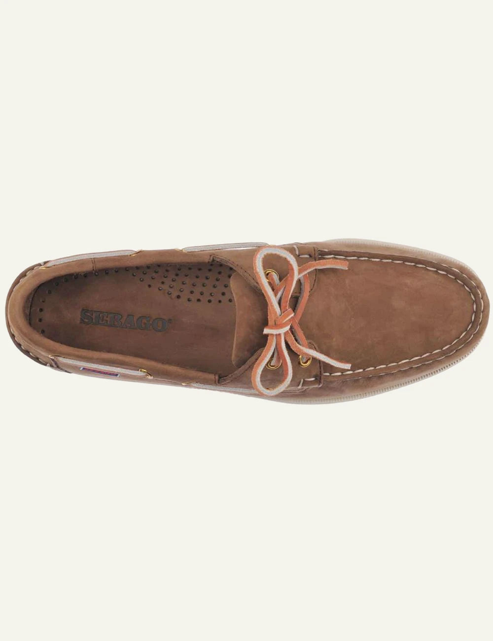 Sebago docksides nubuck brown boat shoes top view