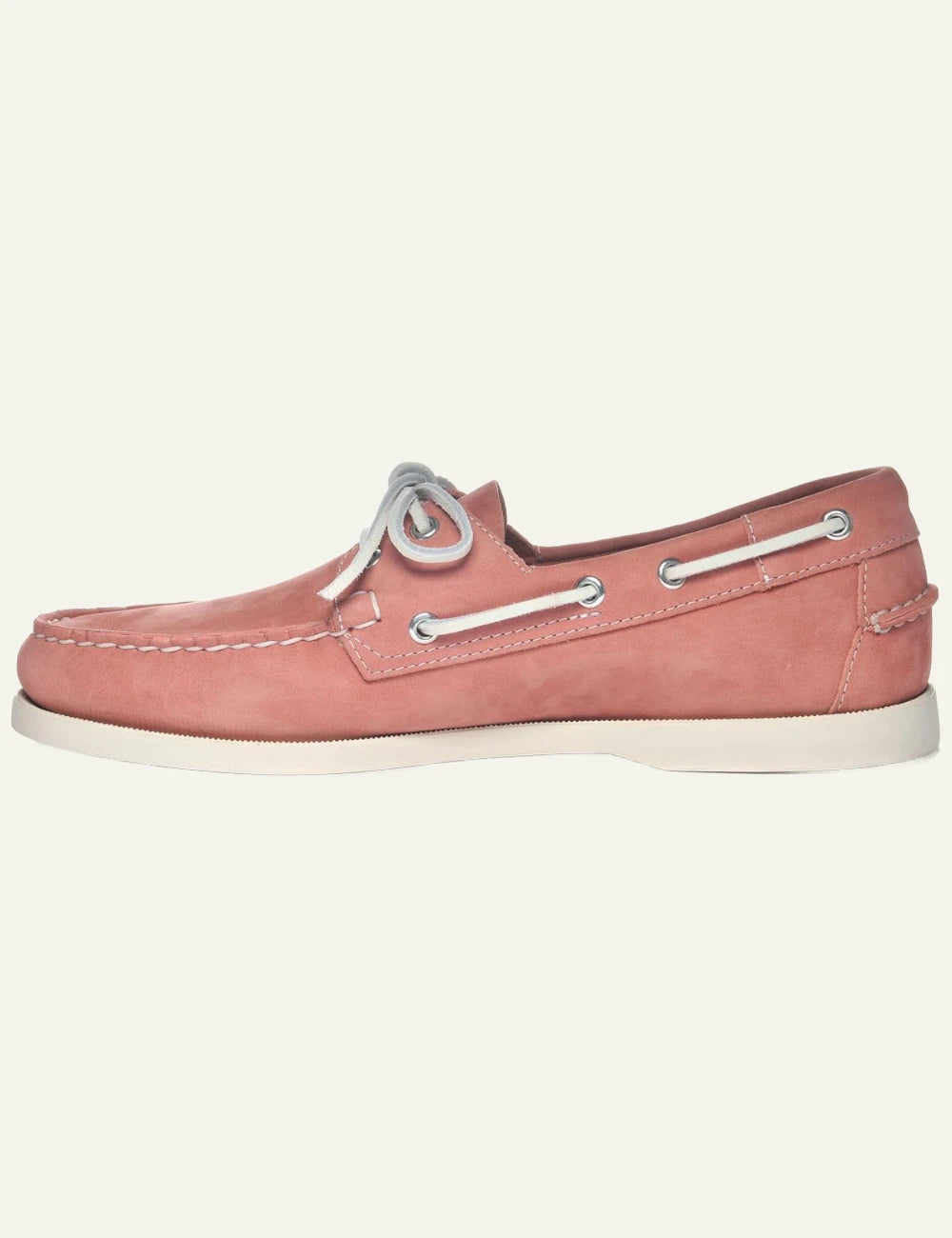 Sebago Docksides boat shoes nubuck pink profile view