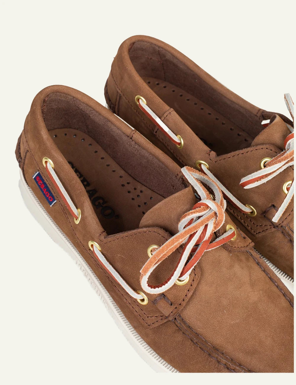 Sebago Docksides boat shoes suede brown detail view