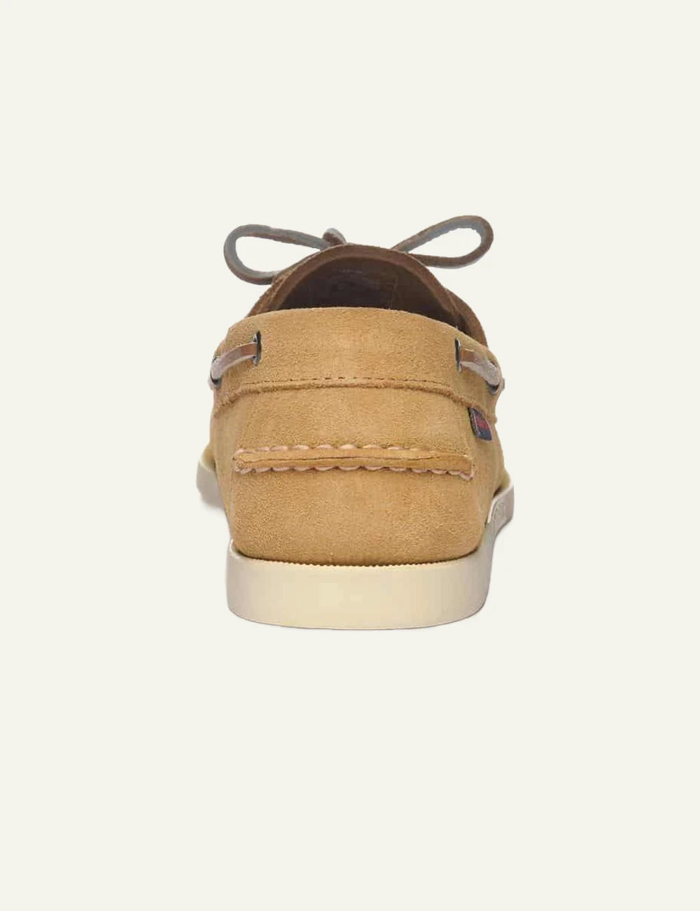 Sebago docksides suede sand boat shoes back view