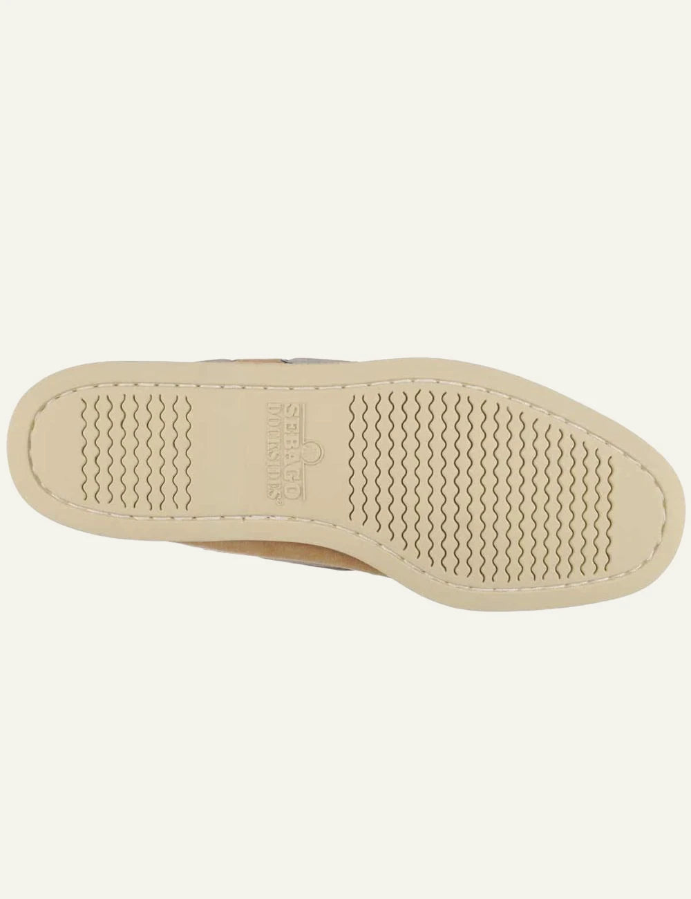 Sebago docksides suede sand boat shoes sole view