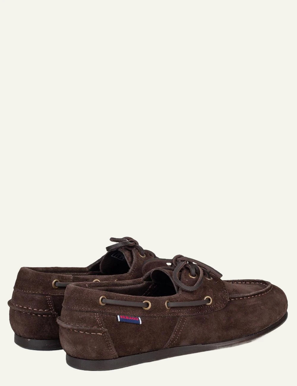 Sebago Owen women boat shoes brown suede back view