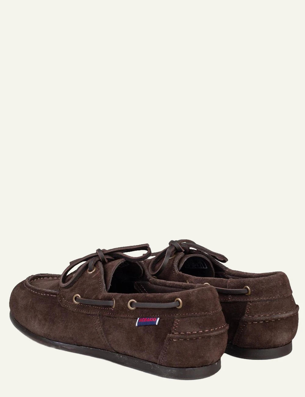 Sebago Owen women suede boat shoes brown rear angle