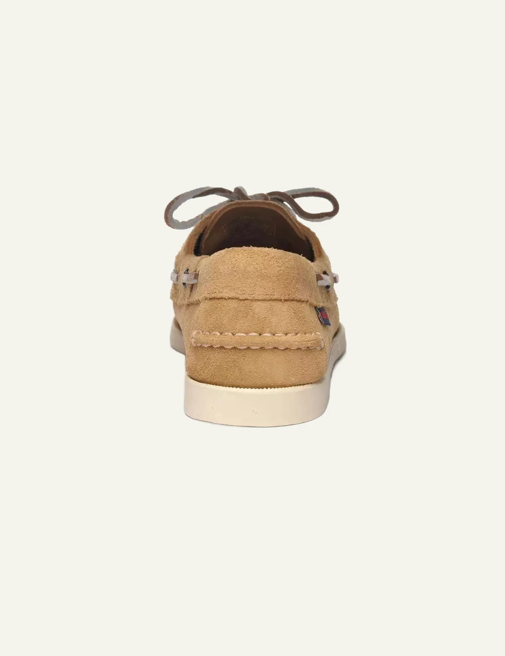 Sebago docksides suede sand boat shoes back view