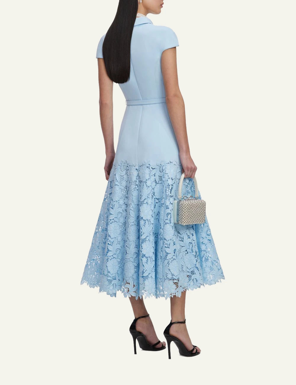 SELF-PORTRAIT LACE MIDI DRESS BLUE – Simple Caracters