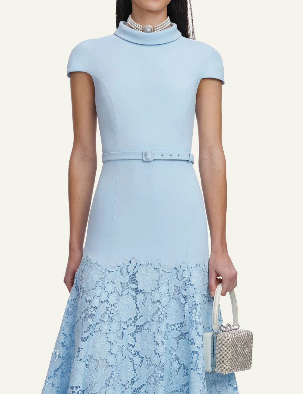SELF-PORTRAIT LACE MIDI DRESS BLUE – Simple Caracters