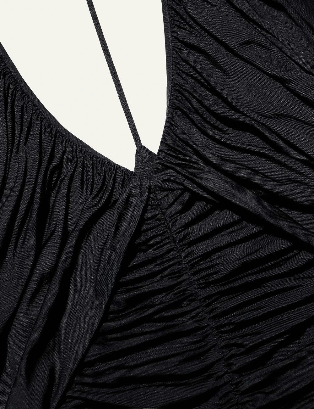 Self Portrait black jersey maxi dress halter ruched neckline backless detail